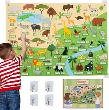 BONNYCO Felt Board for Toddlers with 116 Jungle Animals Figures. Montessori and