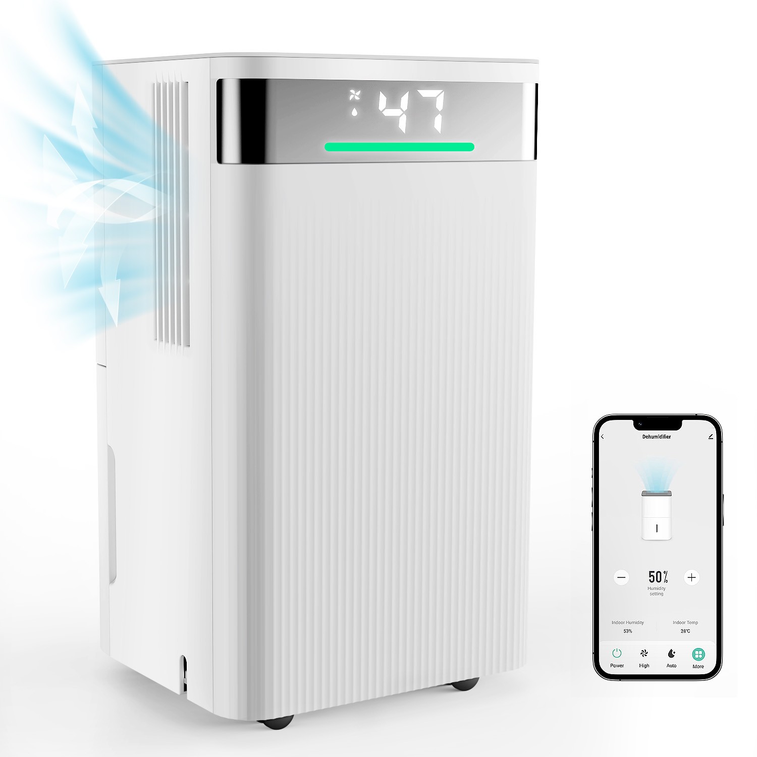 Deshumidificador Eléctrico, Deshumidificador 20L/Día Deshumidificación Automática So