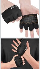 ihuan New Weight Lifting Gym Workout Gloves Men  Women, Size: Large Black