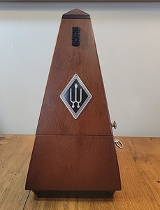 Wittner Metronome Wind Up Cherry Tree-Coloured Solid Wood with Bell Germany