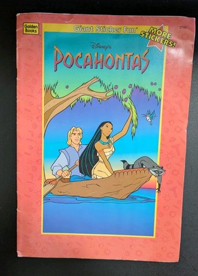Vintage 1995 Disney Pocahontas Giant Sticker Fun Coloring Book Golden Books