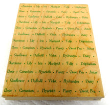 Hero Arts Word Prints Flower Names Wood Block Rubber Stamp S1234 4"x5"