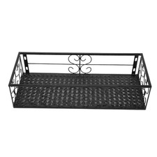 Balcony Flower Rack Hanging Pot Hanger Wrought Iron Fence Succulent Shelf New