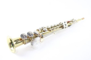 Apollo Soprano Saxophone Untested Instrument Gold & Silver Tone w/ Mouth Piece