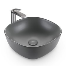 Aquaterior Bathroom Above Counter Ceramic Vessel Sink Single Handle Faucet Kit