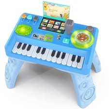 Musical Baby DJ Activity Table for Toddlers 1-3, Light-Up Piano Toy, Learning Gi