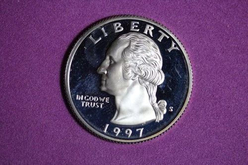 ESTATE FIND 1997 S PROOF SILVER WASHINGTON QUARTER #K58776