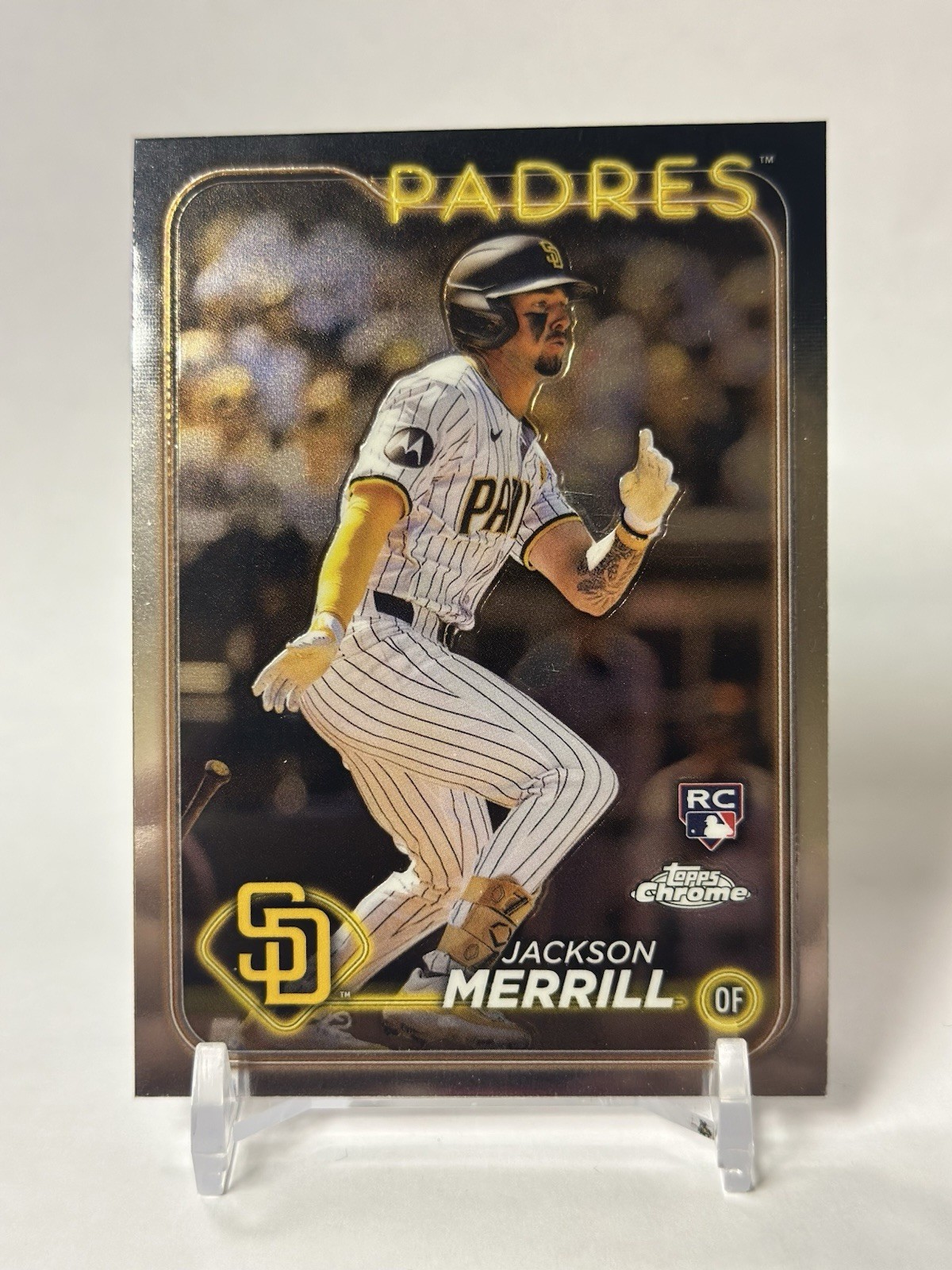 Jackson Merrill Rookie RC 2024 Topps Chrome Baseball Card #207 San Diego Padres