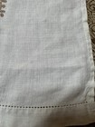 Vintage Embroidered S Beige Linen Elegent Tea Towel Dresser Scarf 12x19 Detailed — photo 3