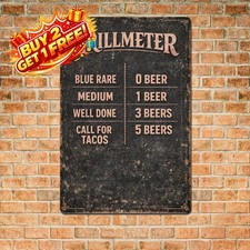 Funny Beer Timer BBQ Sign 8x12 Inch Outdoor Aluminum Metal Rectangle