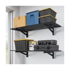 Jusgym 2 Pack Heavy Duty Garage Wall Shelving (1.5x4ft), 700lbs Capacity Gara...