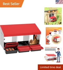 Comfortable 3 Hole Chicken Egg Laying Box with Removable Tray & Ventilation