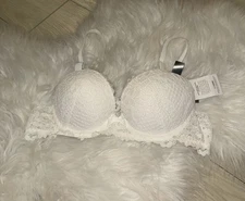Etam Success Classique Lace Push Up Bra Padded Underwire Womens 36A White New