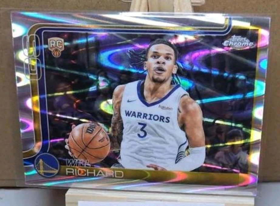 2025-26 Topps Chrome Will Richard #287 RayWave Refractor RC Golden State Warrior