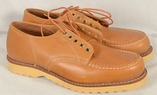 Vintage 1970s Sears Men's Deadstock Work Low Leather Shoes Size 9 NEW NOS