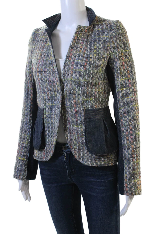 Blazer Rebecca Taylor Mujer Diseñador Multicolor Manga Larga Cuello en V Talla 4 Foto 3 de 4