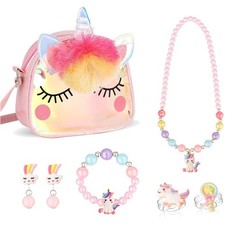 Einhorn Schmuckset Handtasche Kinder M&auml;dchen Geschenk Set Accessoire Spielzeug