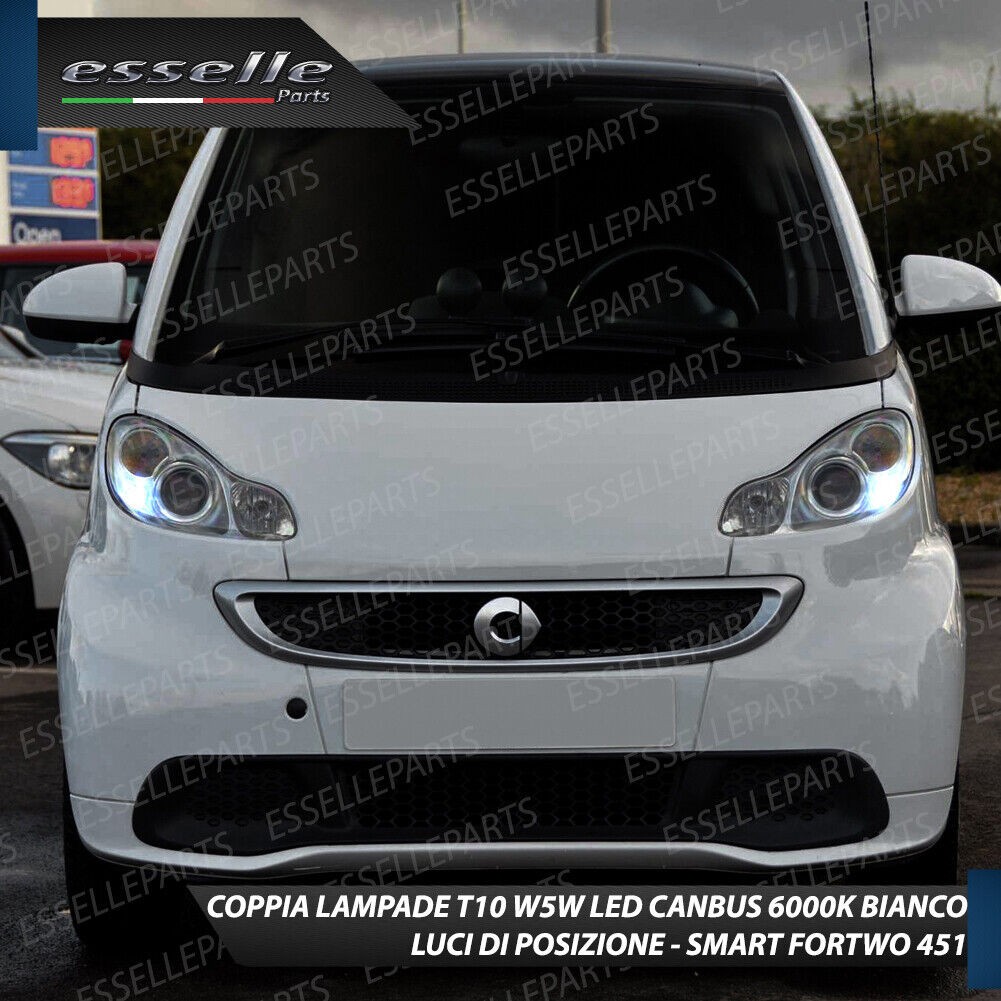 VINSTAR 2 Lampade LED Per Vano Piedi Smart Fortwo 451 (dal 2008) – Bianco 6000K, CANbus, Plug&Play