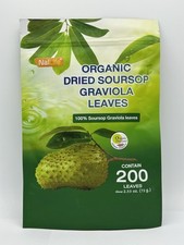 NalLife Organic Dried 100 Soursop Graviola Leaves 200 Leaves Exp Date 7/2026