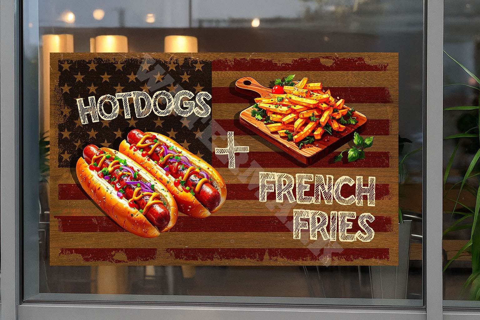 Hot Dog & Fries Vinyl Decal &ndash; Window or Wall Sticker for R