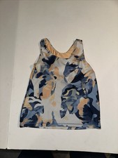 DSG Girls' Shelf Bra Tank Top Cyber Camo Blue