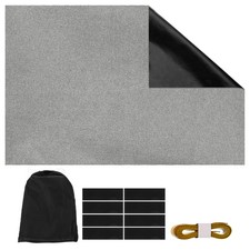 1 Set Portable Blackout Curtains 79" x 59" Thermal Window Drapes, Grey