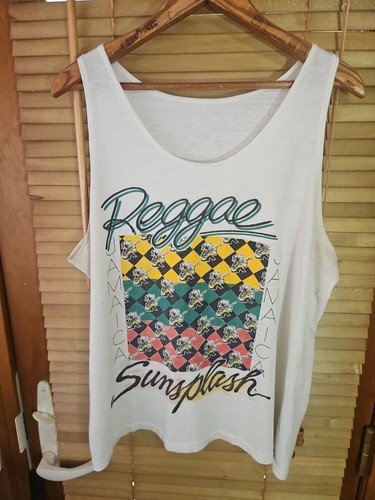 True Vintage 80s Reggae Sunsplash Jamaica Music Festival Tee T Shirt Tank Top L