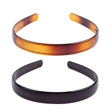 Set of 2 Simple Fashion Plastic Headband 2 Count Pack 1 , black, brown