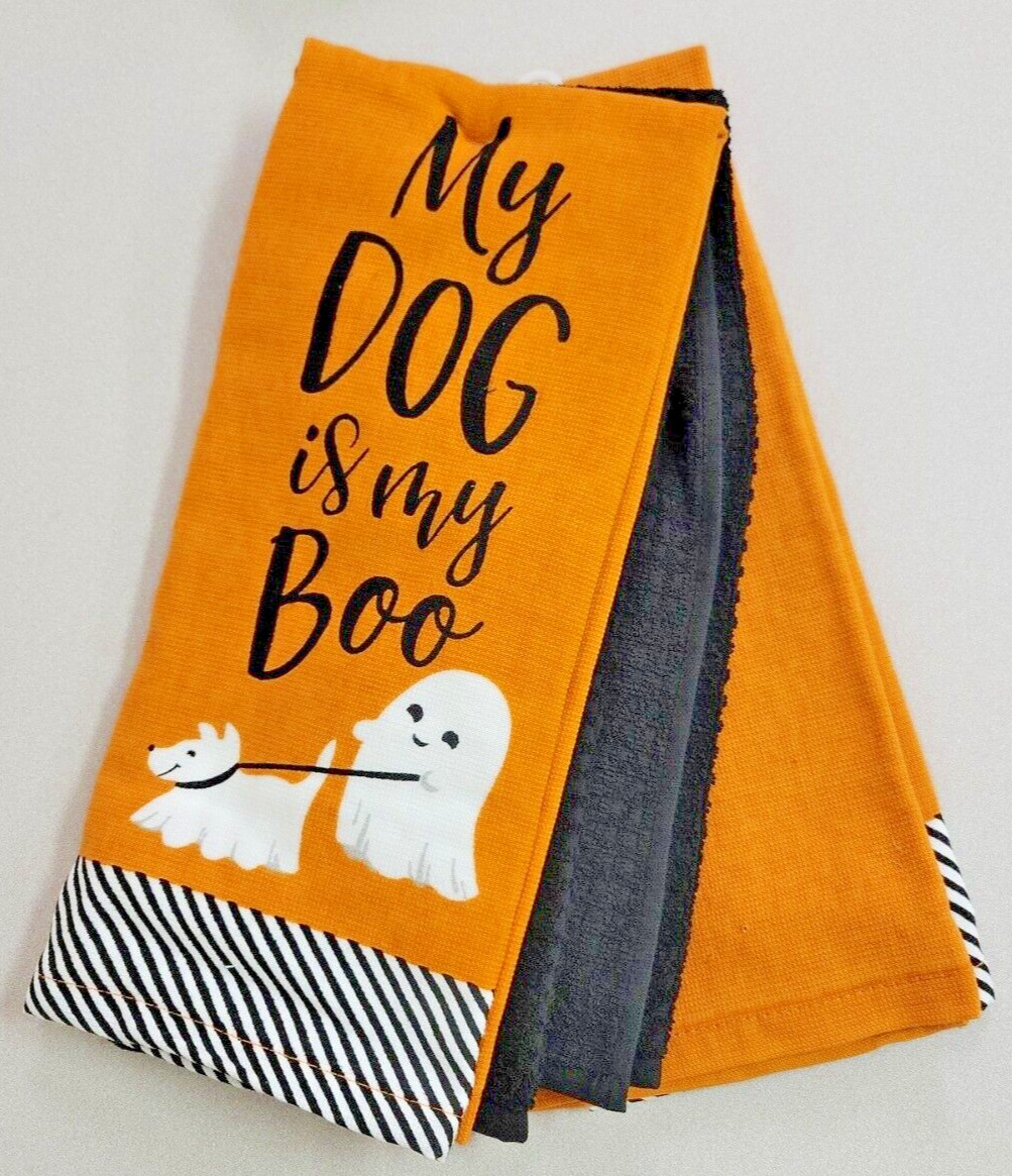 Isaac Mizrahi  18" x 28" My Dog is My Boo Kitchen Towels (3)