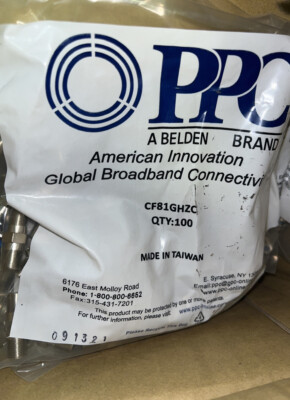 1000 PPC CF81GHZC BARRELS RG6 FEMALE SPLICE COAX CABLE Connectorz CF81GHZC