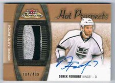 2015-16 FLEER SHHOWCASE HOT PROSPECTS DEREK FORBORT ROOKIE AUTO PATCH 2 COLORS