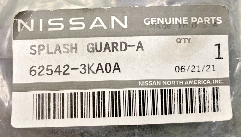 NEW GENUINE NISSAN 62542-3KA0A SPLASH GUARD-AIR DUCT, 2013
