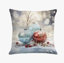 Ornament Winter Scene Christmas Throw Pillow Cover Winter Holiday Home Decor