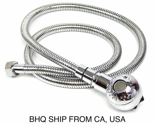 Shampoo Bowl Sprayer Hose - Stainless Steel Salon Hose With Spray Head, 1/4" Fitting, For Shampoo Chairs & Salon Sinks
