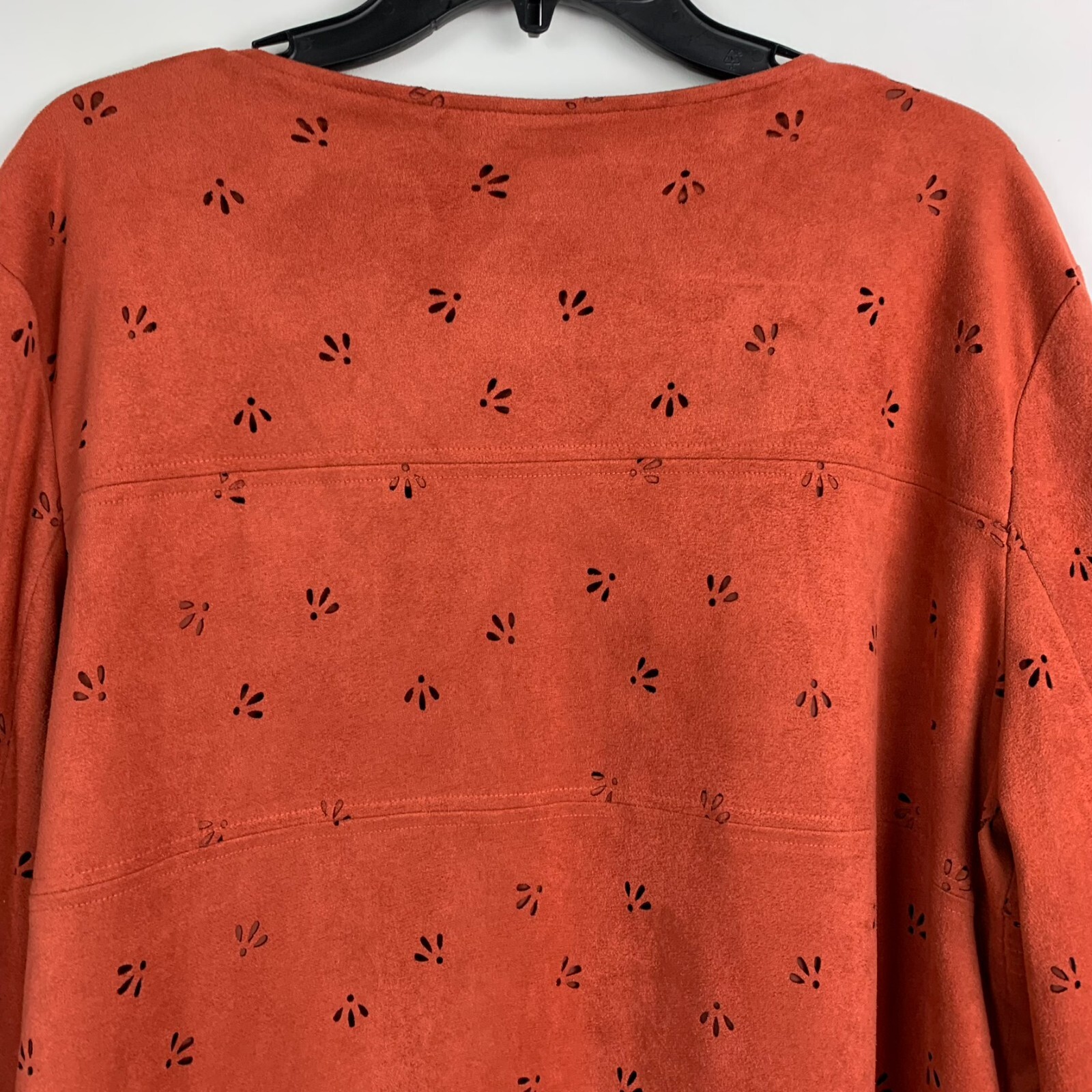 Multiples Jacket Orange Cutout Design Collarless … - image 5