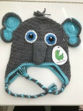 Alpaca Kids Animal Beanie New w/tag Hand Knitted Made in Peru Elephant