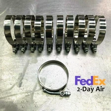 10pcs +1 Free 3'' inch Stainless Steel T-Bolt Clamp Turbo Intake Silicone