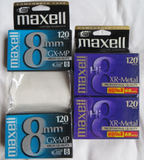 4 Lot Maxell GX-MP XR-Metal 8mm 120 min P6-120 Camcorder Tapes Blank NEW