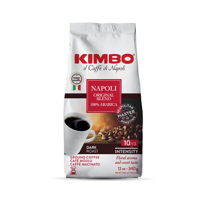 Kimbo Napoli Original Blend Coffee 12oz Authentic Dark Roast 100 Arabica Beans