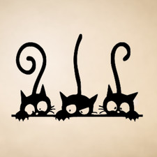 Peeking Cats Vinyl Decal - Car Window, Laptop, Water Bottle, Tumblers, Notebooks