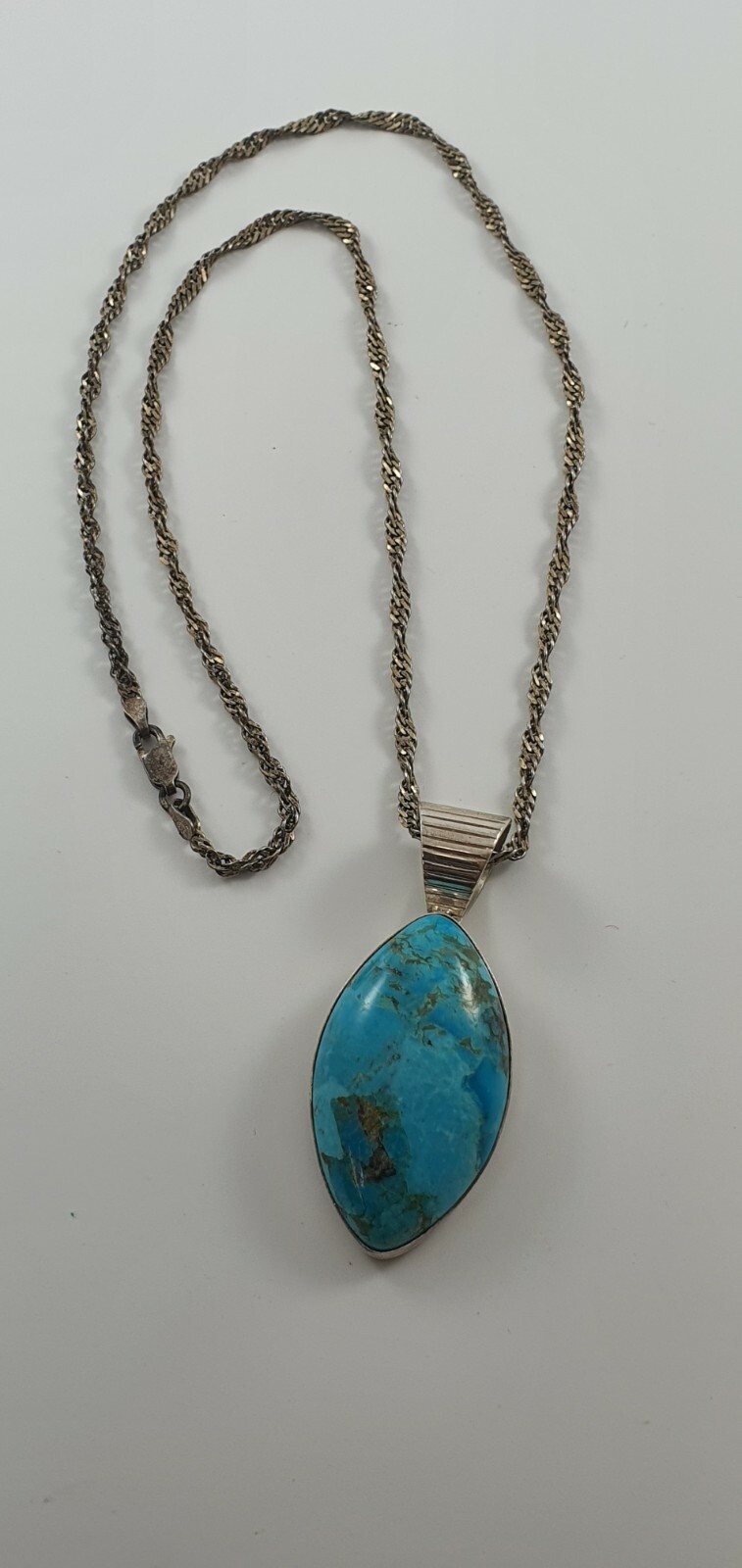 Photo 4 of Sterling Silver DRT desert rose trading Jay King, Turquoise  Pendant 18-20" N7