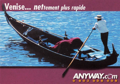 Postcard Advertising Gondola Venice Nettement plus Rapide  French 4x6