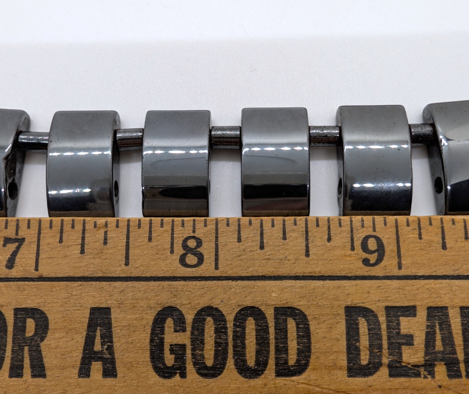 Vintage Cool Black Rectangular Hematite Stone & B… - image 14