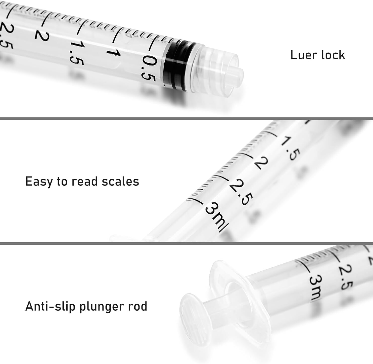 2.5ml 25G Disposable Luer Lock Syringes 1 Inch Individual Package