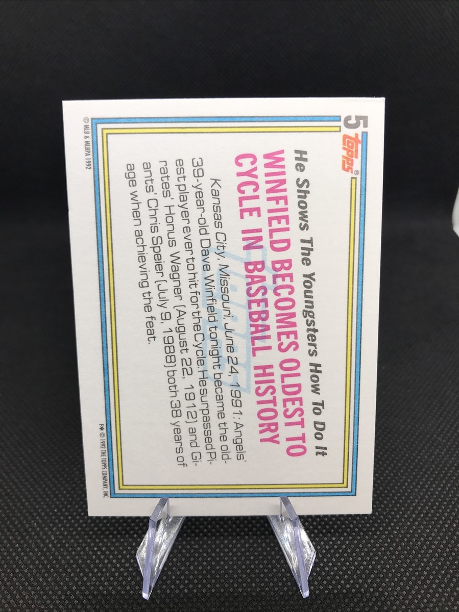 1991 Topps Record Breaker - #5 Dave Winfield California Angels HOF