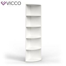 Scaffale angolare Libreria 5 scomparti Mensola ad angolo Laine Bianco Vicco