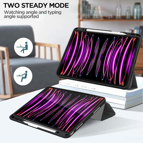 For iPad Pro 12.9 inch Case (6th/5th/4th Gen) Folio Leather Stand Smart Cover - Picture 11 of 19