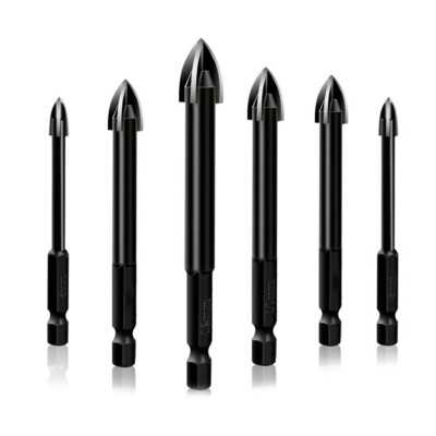 6 PCS Universal Bohrer Set Hartmetall Bohrer Multifunktionale Bohrer Glas H3F4