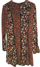 ZARA Women Dress  Floral long Sleeve  Stretch fabric  Size M   (WB6)