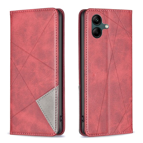 For Samsung Galaxy A06, Luxury Geometry Leather Wallet Card Slot Flip Case Cover - Picture 2 of 7